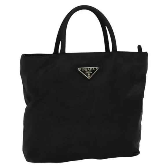 PRADA Hand Bag Nylon Black Silver Auth BA2744 - Picture 1 of 15